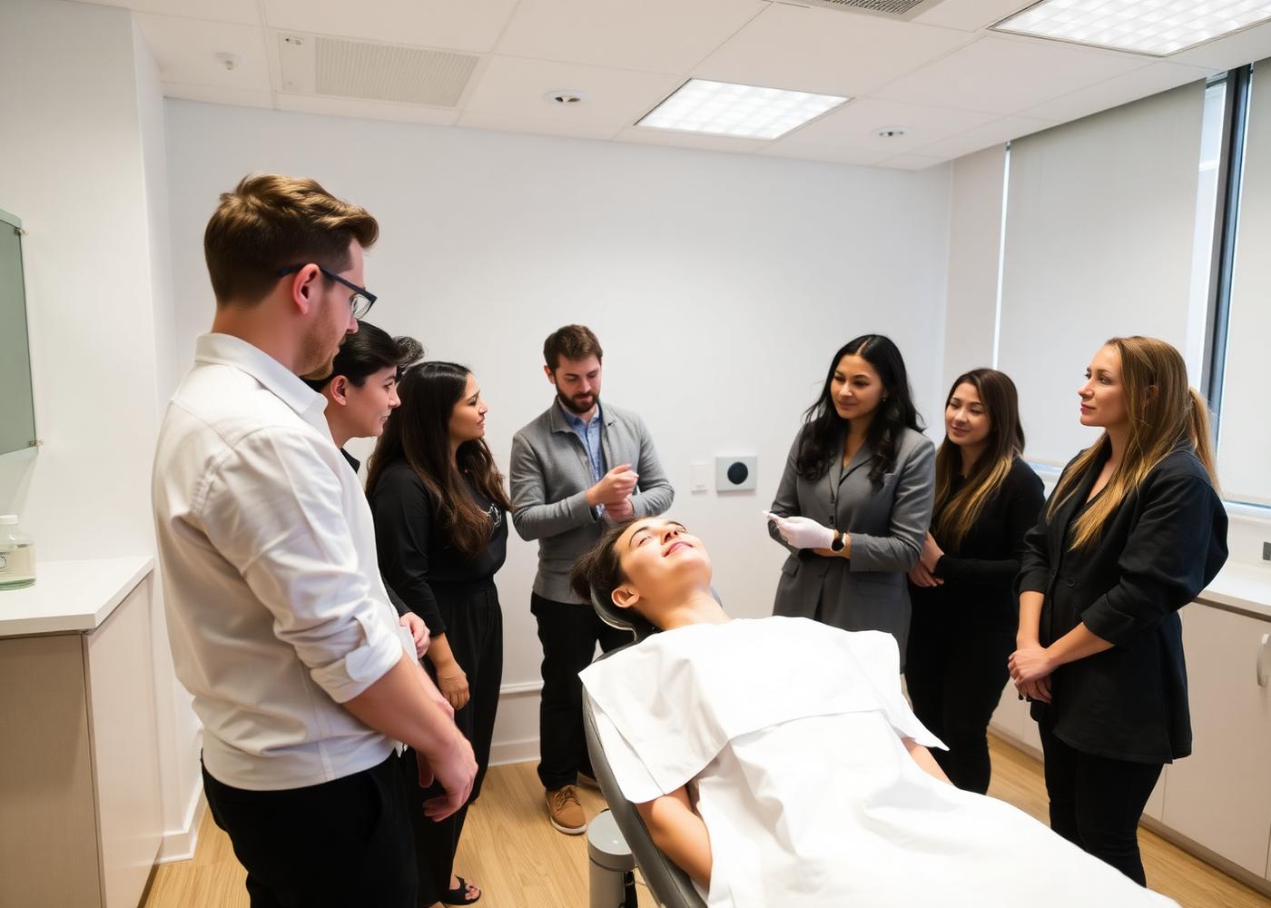 Aula prática da Beauty & Academy com profissionais de estética